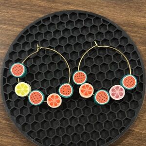 Fruit-Themed Hoop Earrings